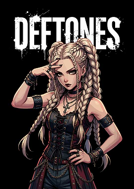 Deftones Gothic Anime Style Poster