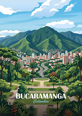 Bucaramanga Colombia Travel Poster