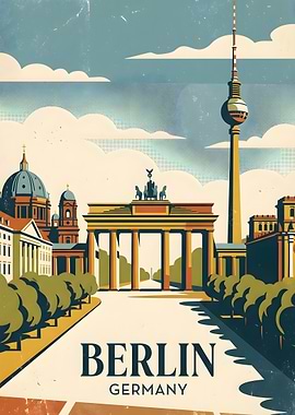 Vintage Berlin Travel Poster