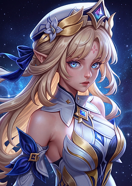 Ethereal Elf Princess in Space