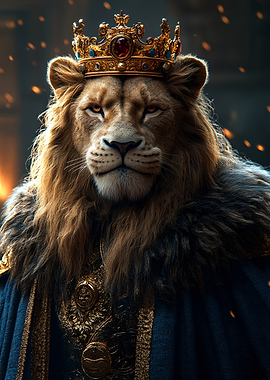 Majestic Lion King in Royal Attire