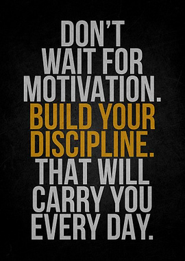 Inspirational Discipline Quote Wall Art