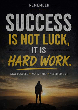 Success Is Not Luck Motivational Poster
