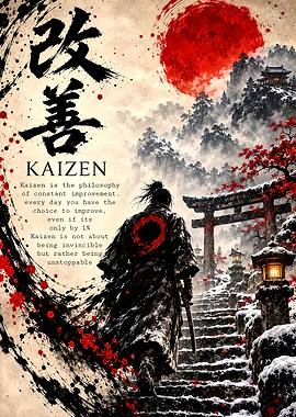 Kaizen Samurai Philosophy Poster
