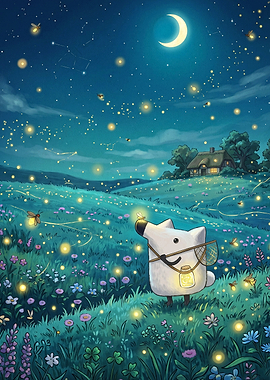 Firefly Night Cute Animal Art