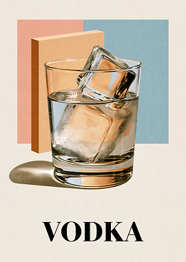 Minimalist Vodka Glass Art Print