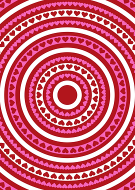 Concentric Heart Pattern Background
