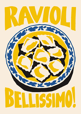 Ravioli Bellissimo Italian Food Poster