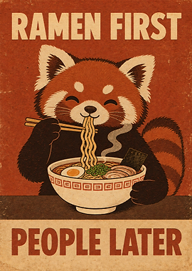 Ramen First People Later Red Panda