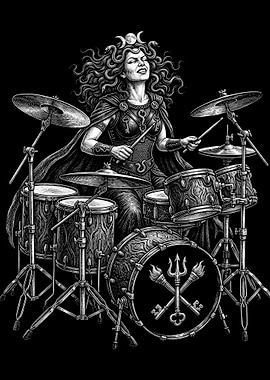 Hecate Drummer Gothic Illustration