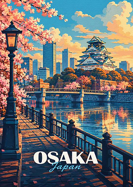 Osaka Japan Travel Poster