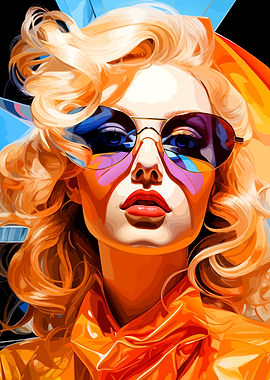 Vibrant Pop Art Portrait of Woman