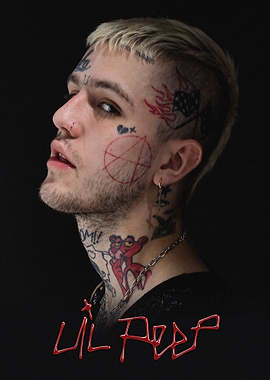 Lil Peep Portrait with Tattoos