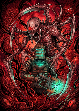 Isaac Clarke and Necromorph Dead Space