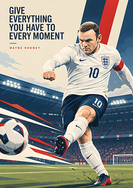 Wayne Rooney Soccer Motivational Poster