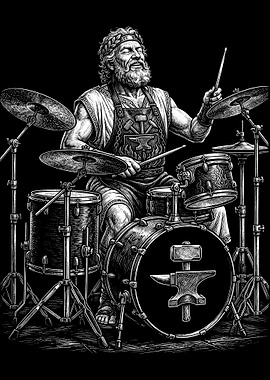 Hephaestus Playing Drums