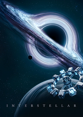 Interstellar Movie Poster with Black Hole