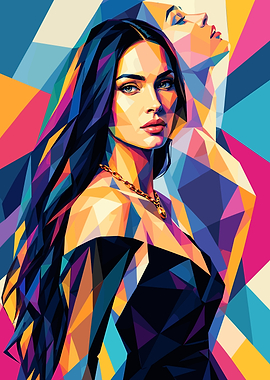 Megan Fox Geometric Pop Art Portrait