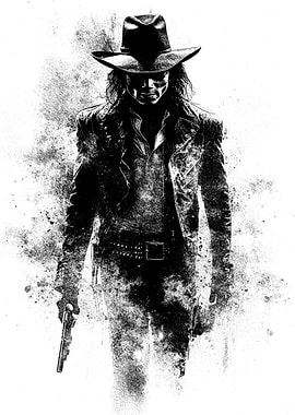 Michael Jackson Cowboy Gunslinger Portrait