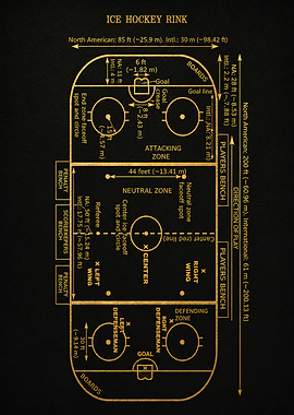 Ice Hockey Rink Blueprint Diagram