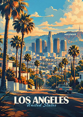 Vintage Los Angeles Travel Poster