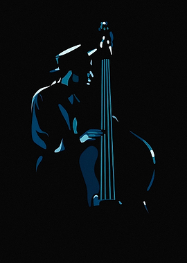 Minimalist Jazz Double Bass Player