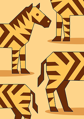 Geometric Zebra Pattern Illustration