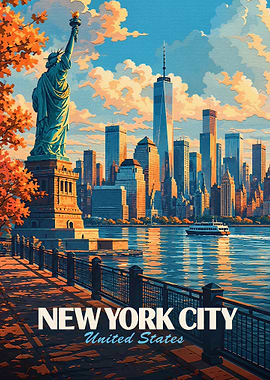 New York City Statue of Liberty Poster