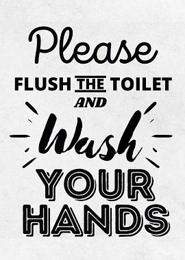 Bathroom Hygiene Sign Wall Art