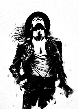 Michael Jackson Black and White Portrait