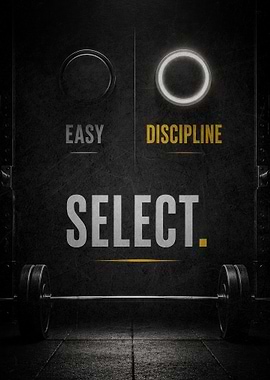 Easy or Discipline Motivational Gym Poster