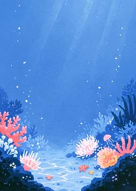 Vibrant Underwater Coral Reef Scene