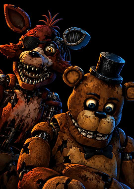 Foxy and Freddy Fazbear Portrait