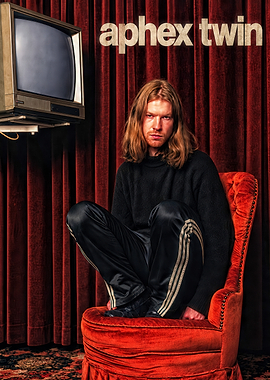 Aphex Twin Portrait on Red Velvet