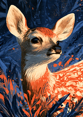 Artistic Portrait of a Fawn