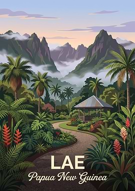 Lae Papua New Guinea Travel Poster