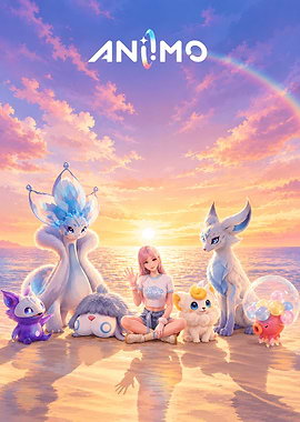 ANIIMO Game Poster with Fantasy Creatures