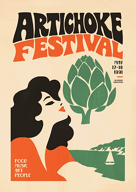 1991 Artichoke Festival Vintage Poster