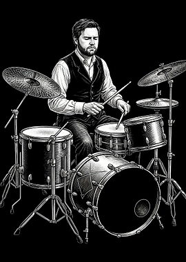 JD Vance Drummer Illustration