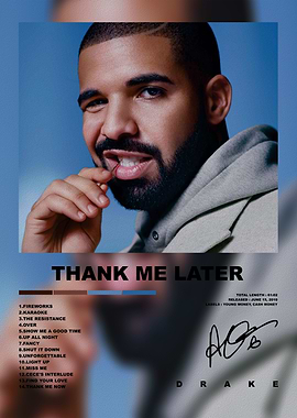 Drake Thank Me Later Album Poster