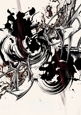 Abstract Chrome and Ink Composition
