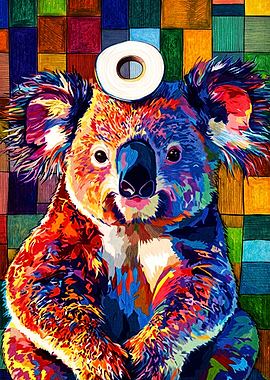 Colorful Pop Art Koala Portrait