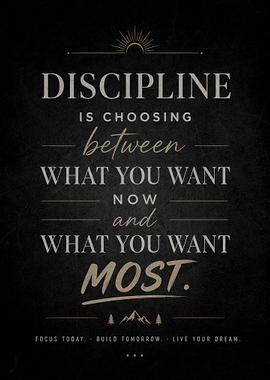 Discipline Inspirational Quote Wall Art