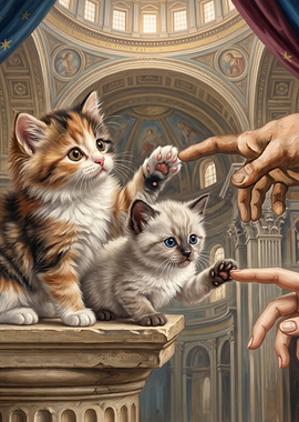 Creation of Kittens Parody Art