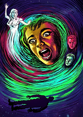 Retro Horror Comic Style Vortex Poster