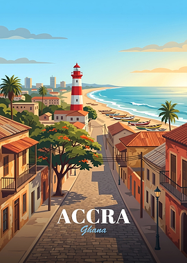 Accra Ghana Travel Poster