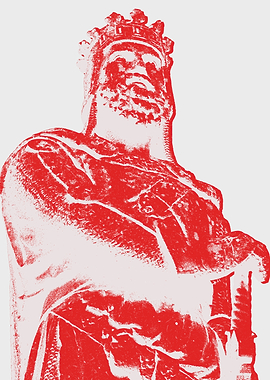 Red King Statue Pop Art