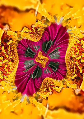 Abstract Floral Kaleidoscope Pattern