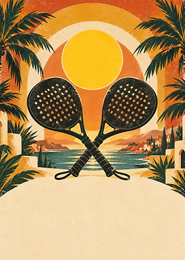 Vintage Padel Tennis Summer Poster
