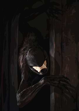 Shadowy Monster Peeking from Doorway